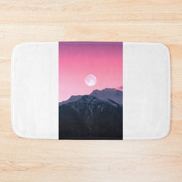 Item preview, Beautiful Pink Sky Mountains, Full Moon designed and sold by newburyboutique.