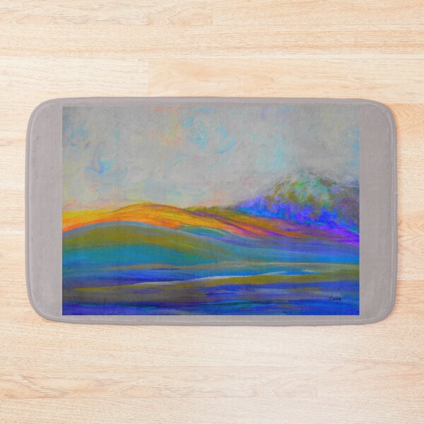 Item preview, Clouds Rolling In Abstract Landscape Purple and Teal designed and sold by EloiseArt.