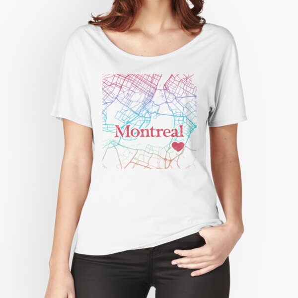 Montreal, Canada Souvenir Map with a Heart Relaxed Fit T-Shirt