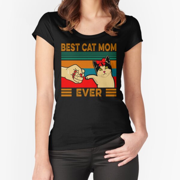 Beste Katzenmutter aller Zeiten Tailliertes Rundhals-Shirt
