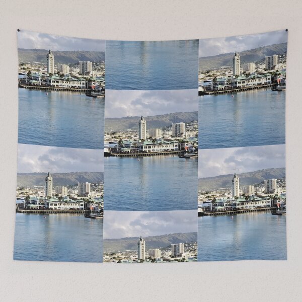 Item preview, Honolulu Harbor Aloha Tower designed and sold by EloiseArt.