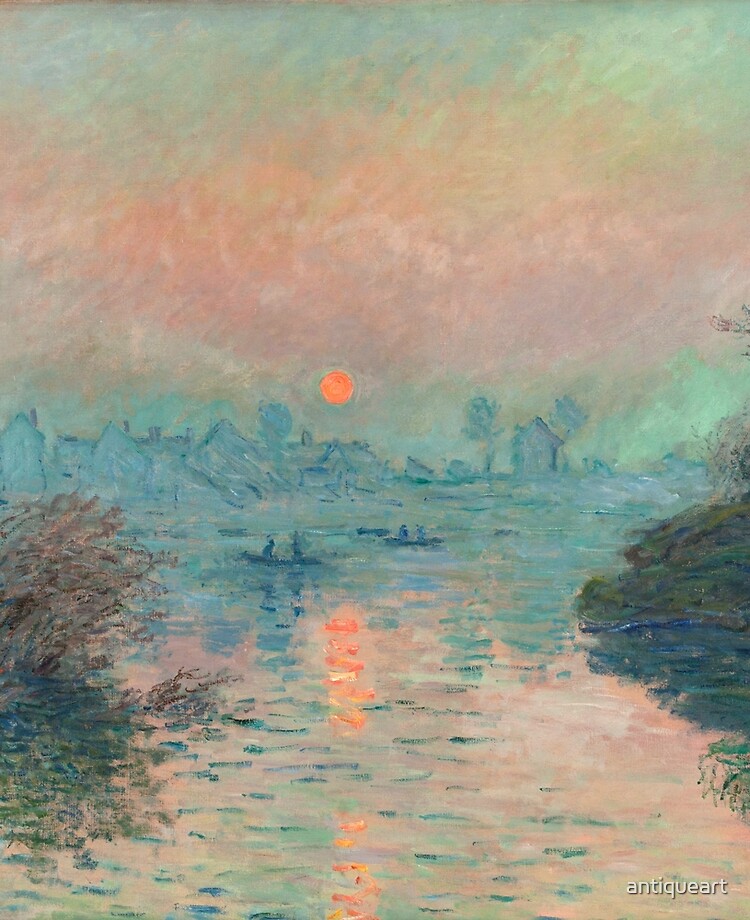 Monet Sunset sunset French impressionist painting" iPad Case