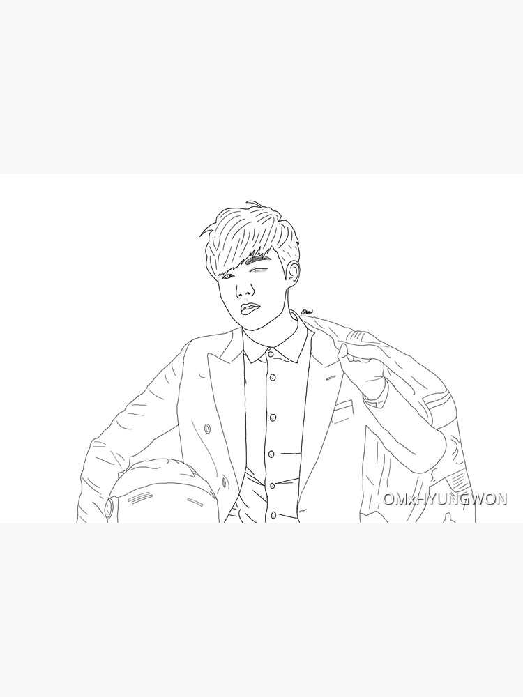 "JHope Outline Art" Sticker for Sale by OMxHYUNGWON Redbubble