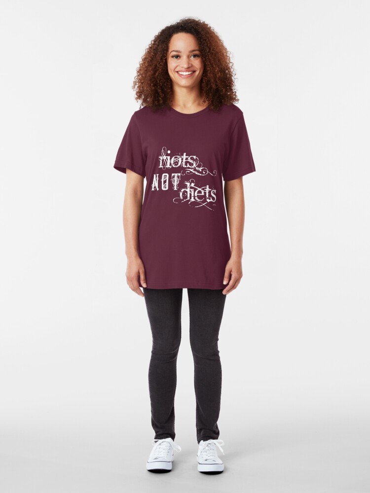 Alternate view of Riots not Diets on Dark Colours Slim Fit T-Shirt