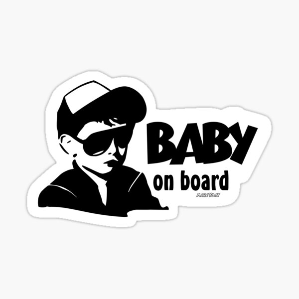 BABY ON BOARD colore sfondo personalizzabile ! Sticker