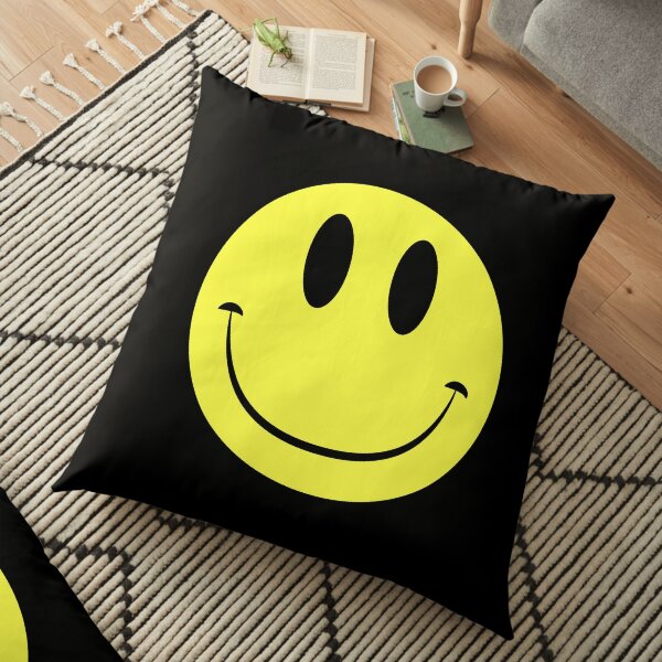 Classic Acid House Smiley Face Rave Culture Floor Pillow