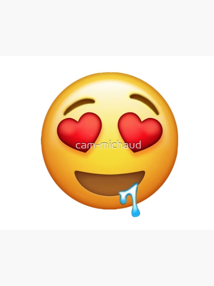 "heart eyes drool emoji" Canvas Print for Sale by cammichaud Redbubble