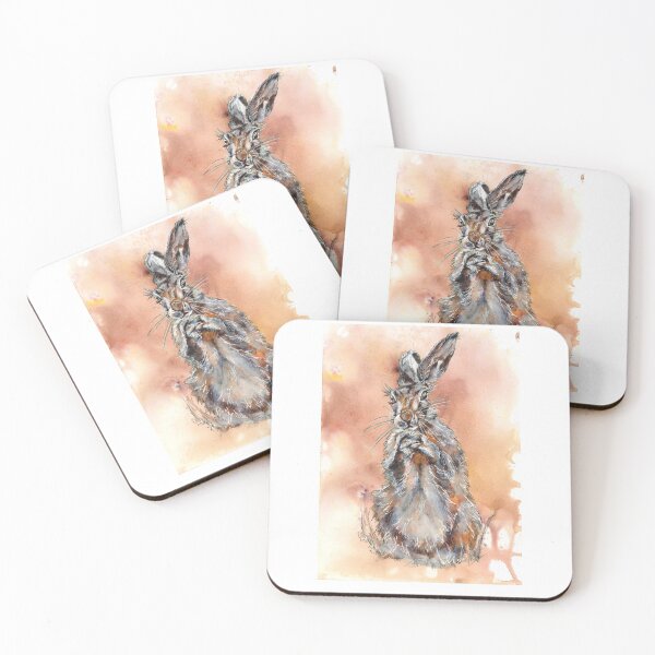 Item preview, Hare water colour and ink mixed media piece designed and sold by KateJonesArt.