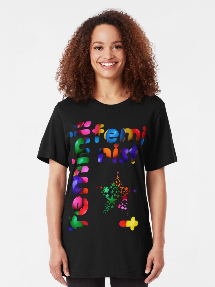 Alternate view of Jelly Bean Feminist Slim Fit T-Shirt