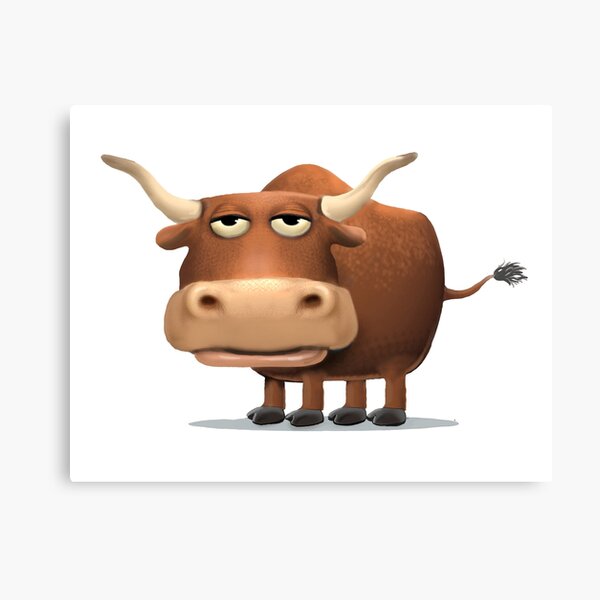 Brown funny bull Canvas Print
