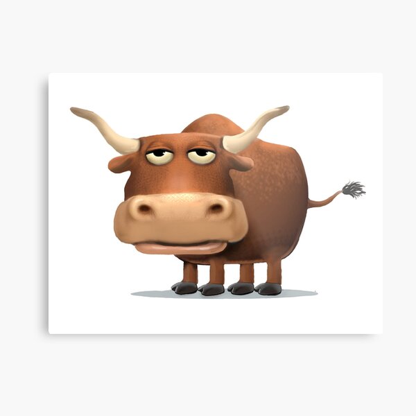 Brown funny bull Metal Print