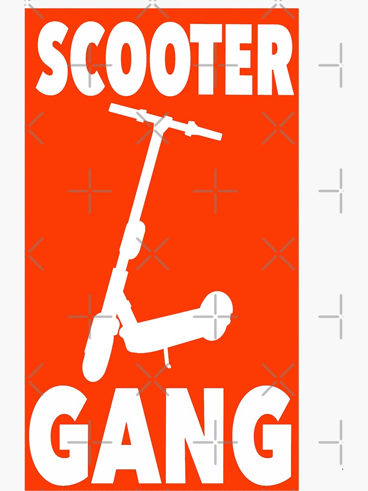"Scooter Gang" Sticker for Sale by funkyabbi Redbubble