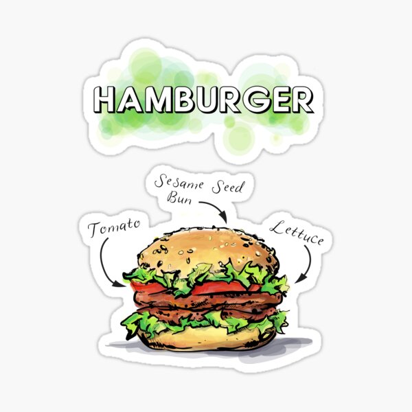 HAMBURGER ON A SESAME SEED BUN Sticker