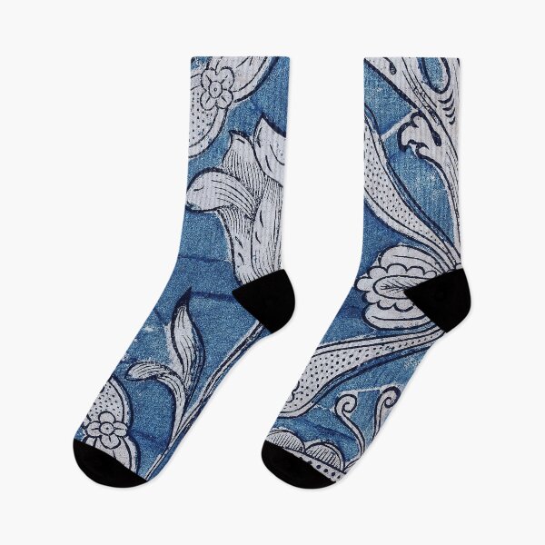 Item preview, Antique French Block Print / Floral / Indigo  designed and sold by FuzzyHoney.