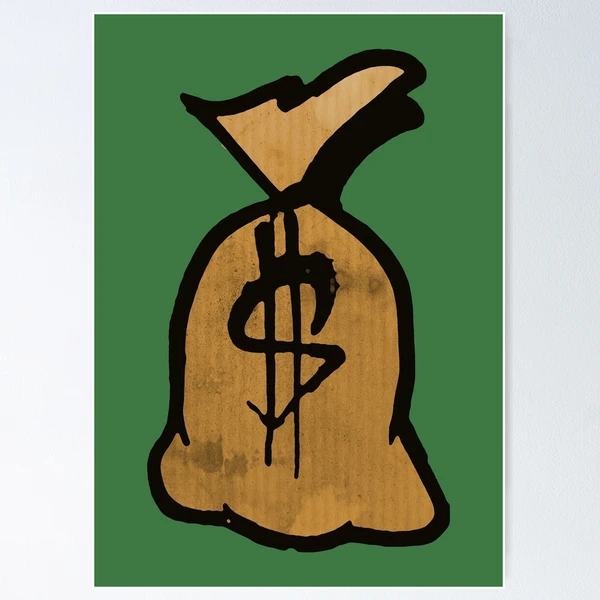 Pink Money Bag with a Dollar Symbol Posters, Art Prints by