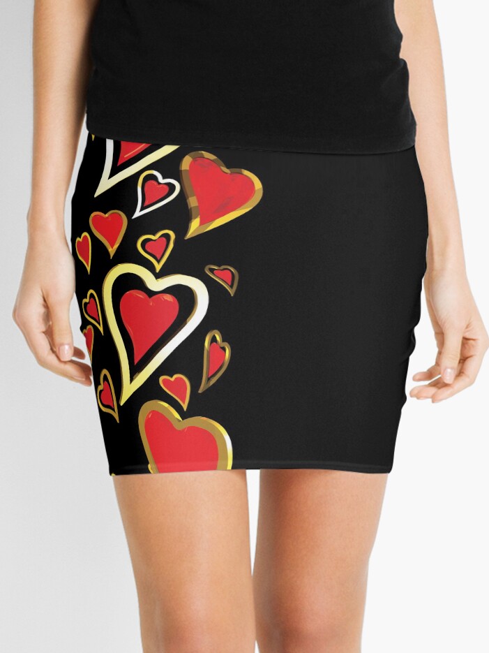 Thumbnail 1 of 4, Mini Skirt, Loving You with Hearts of Love designed and sold by key-creations.