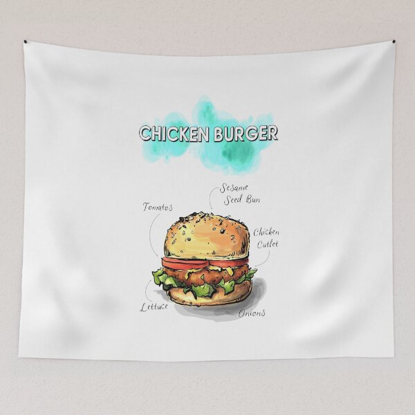 Item preview, CHICKEN BURGER ON A SESAME SEED BUN designed and sold by xposedbydesign.