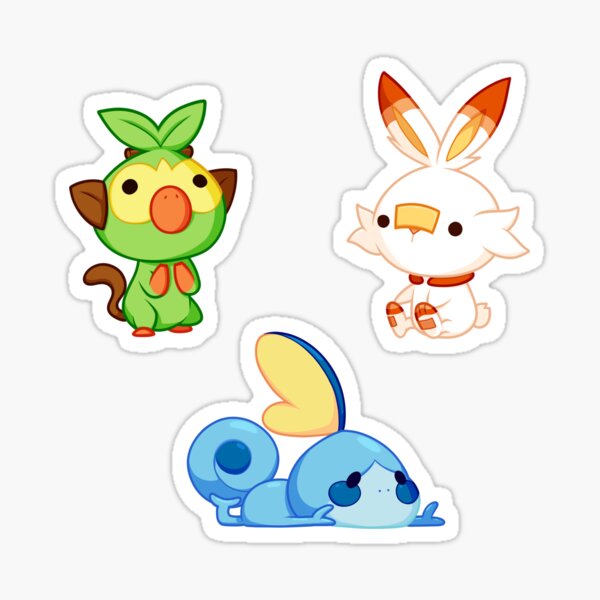 Autocollants Sobble, Scorbunny, Grookey Sticker