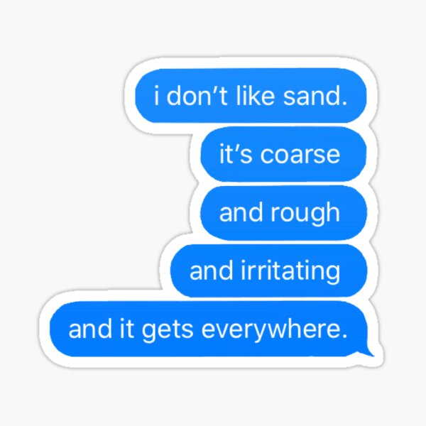 ani doesn’t like sand Sticker