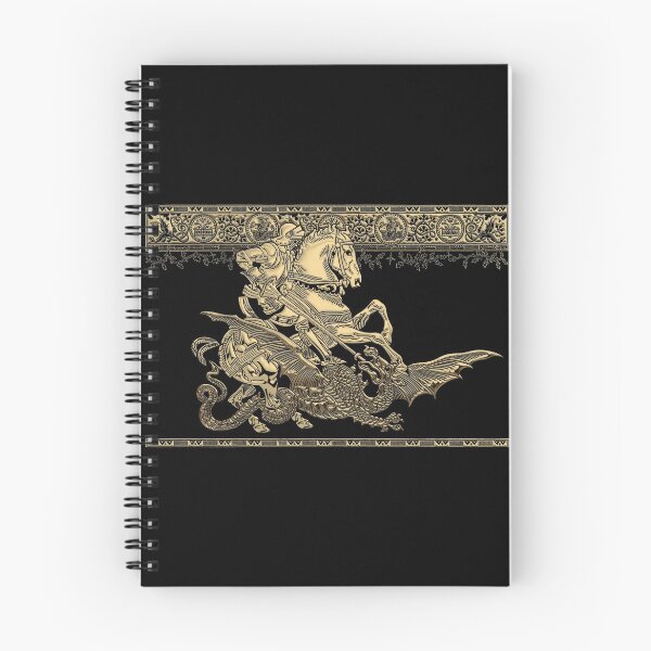 Item preview, Saint George and the Dragon in Gold on Black Canvas designed and sold by Serge Averbukh Art Studio.