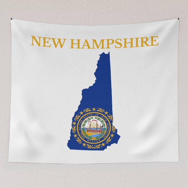 Item preview, New Hampshire Flag Map designed and sold by marosharaf.