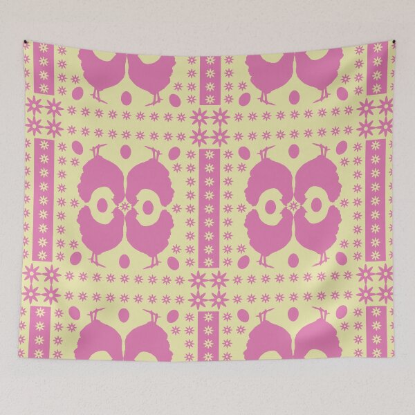 Item preview, Pink Chicken and Egg Pattern designed and sold by Rachael Martin.