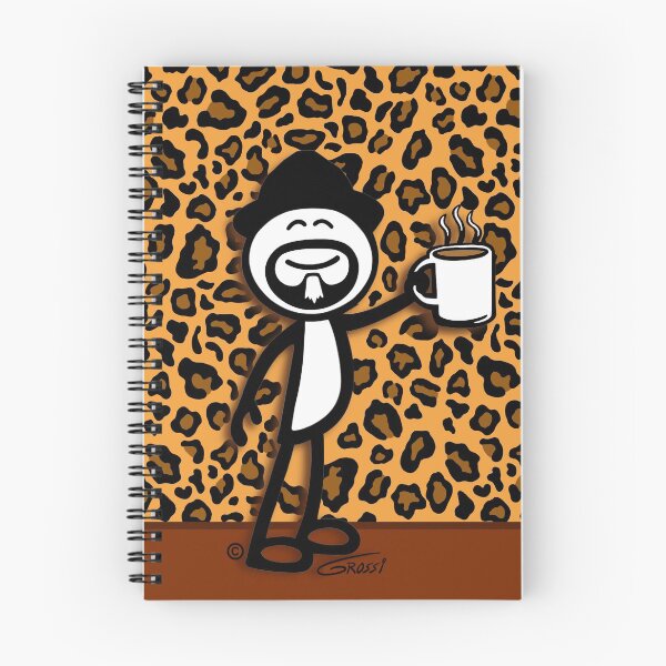Item preview, GG Coffee Guy Stick Figure Leopard Print designed and sold by GDGCreations.