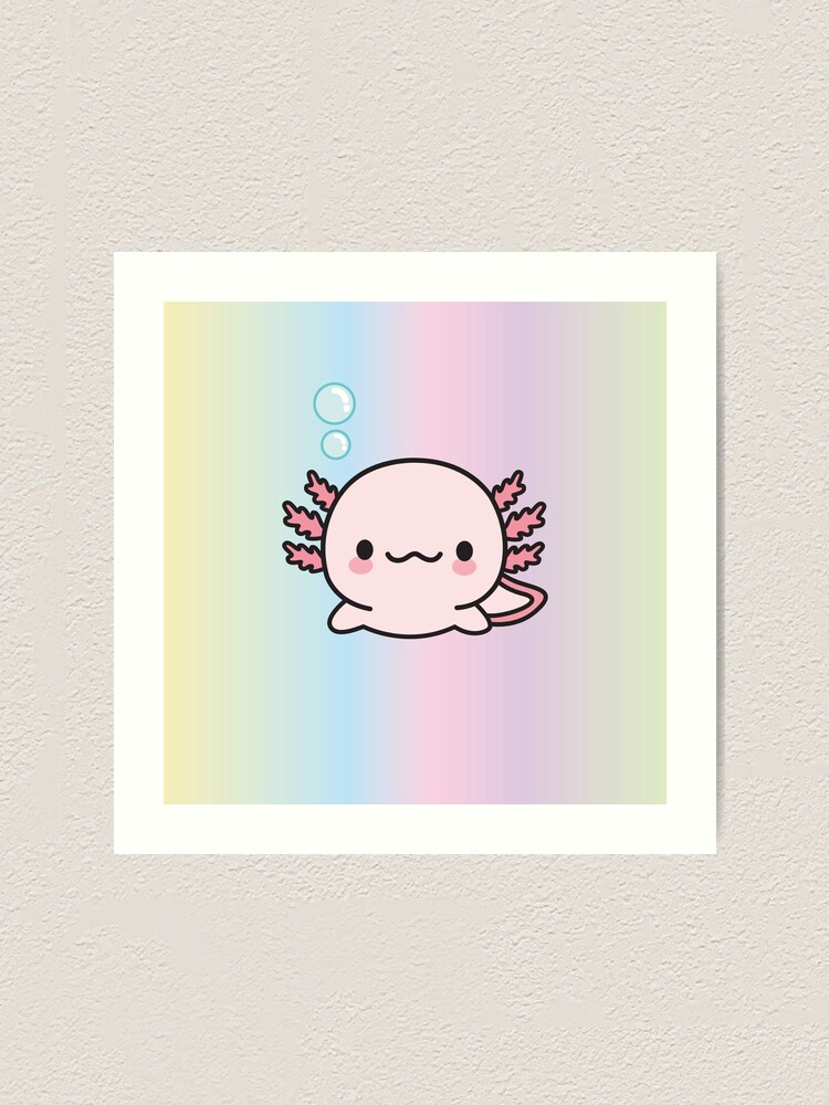 Cute Axolotl Art Print By Xothemonster Redbubble