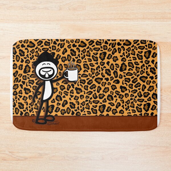 Item preview, GG Coffee Guy Stick Figure Leopard Print designed and sold by GDGCreations.