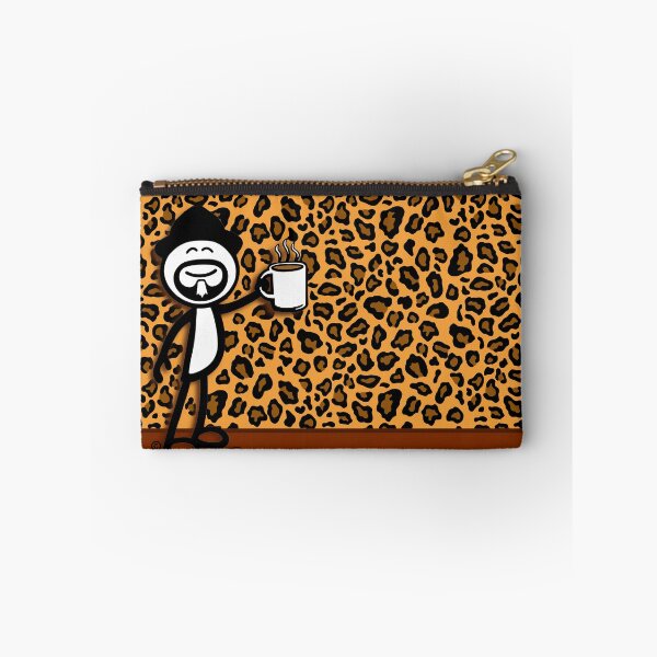 Item preview, GG Coffee Guy Stick Figure Leopard Print designed and sold by GDGCreations.