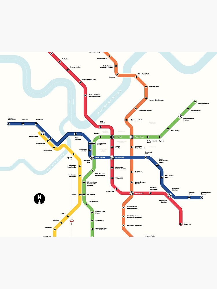 Kansas City Metro (Fantasy Subway Map, Kansas City, Missouri) by MetroPosters