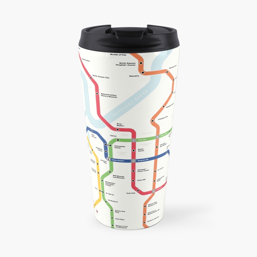 Kansas City Metro (Fantasy Subway Map, Kansas City, Missouri) Travel Mug