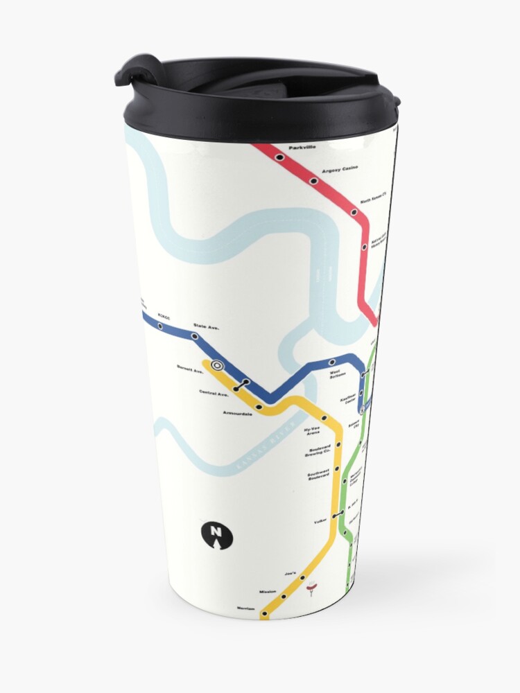Alternate view of Kansas City Metro (Fantasy Subway Map, Kansas City, Missouri) Travel Mug