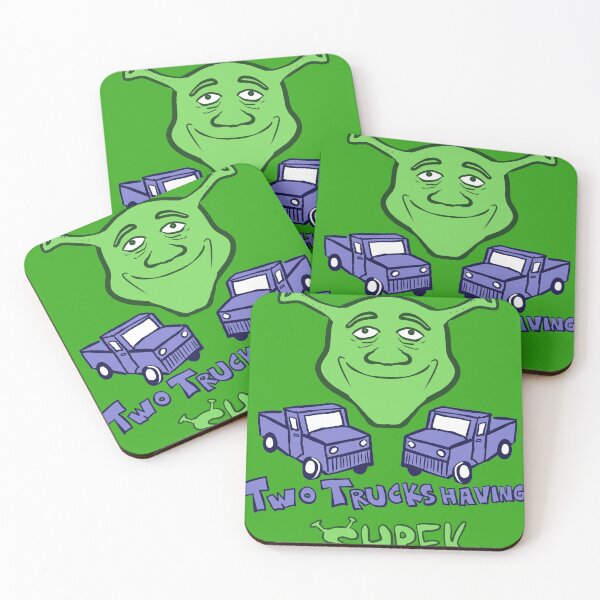 Item preview, Two Trucks Having Shrek designed and sold by BigWithBugEyes.