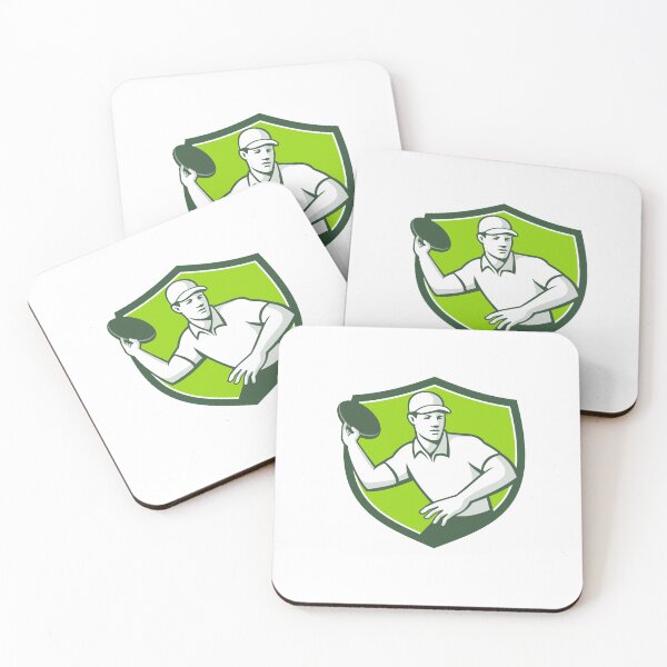 Item preview, Disc Golf Player Throwing Front Mascot Crest designed and sold by patrimonio.