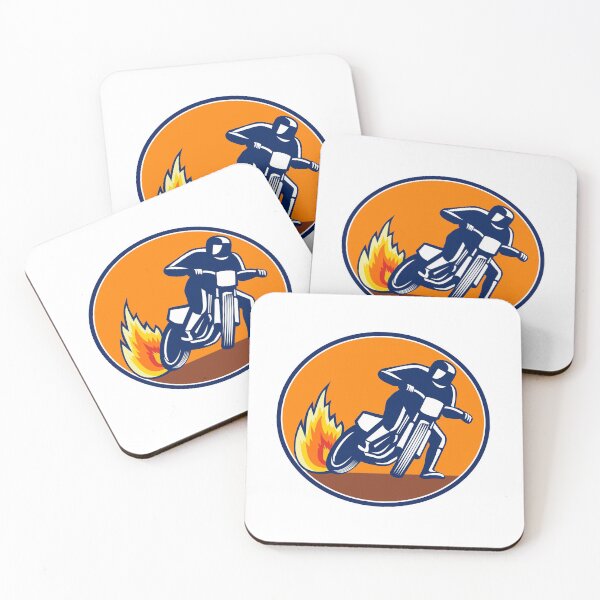 Item preview, Dirt Track Motorcyle Racing Oval Mascot designed and sold by patrimonio.