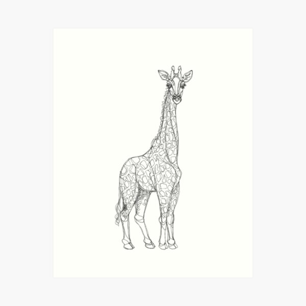 Scribbly Giraffe Art Print