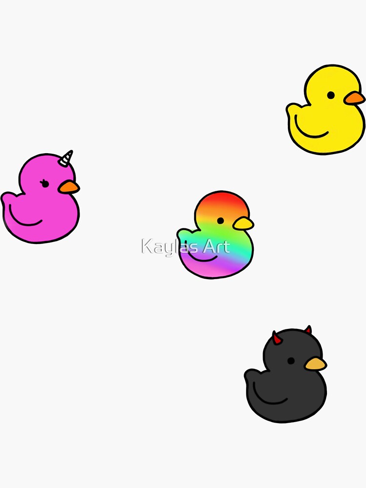 Rubber Duckies Sticker For Sale By Kaylas Art Redbubble