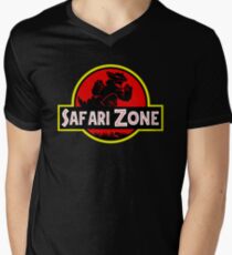 Safari Zone X Jurassic Park V2 Men's V-Neck T-Shirt