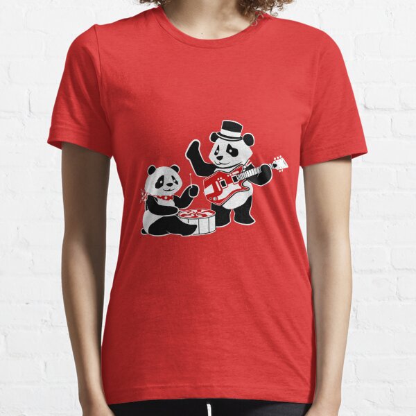 White Stripe Pandas Essential T-Shirt
