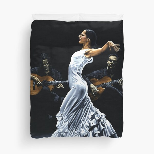 Concentracion del funcionamiento del flamenco Duvet Cover