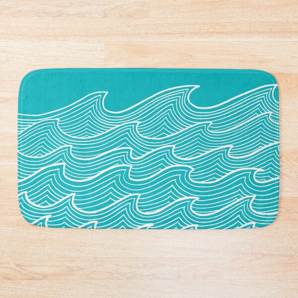 Item preview, Waves pattern- Aqua designed and sold by DesignTreasure.