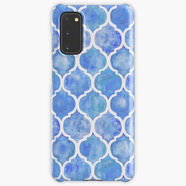 Cornflower Blue Moroccan Watercolor Pattern Samsung Galaxy Snap Case