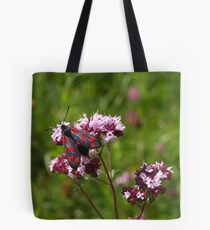 Black & Red (Six-spot Burnet). Tote Bag