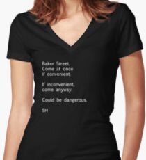 Sherlock Messages - 7 Women's Fitted V-Neck T-Shirt