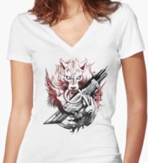 Final Fantasy Amano Homage Women's Fitted V-Neck T-Shirt