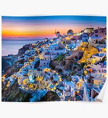 Santorini Sonnenuntergang Poster