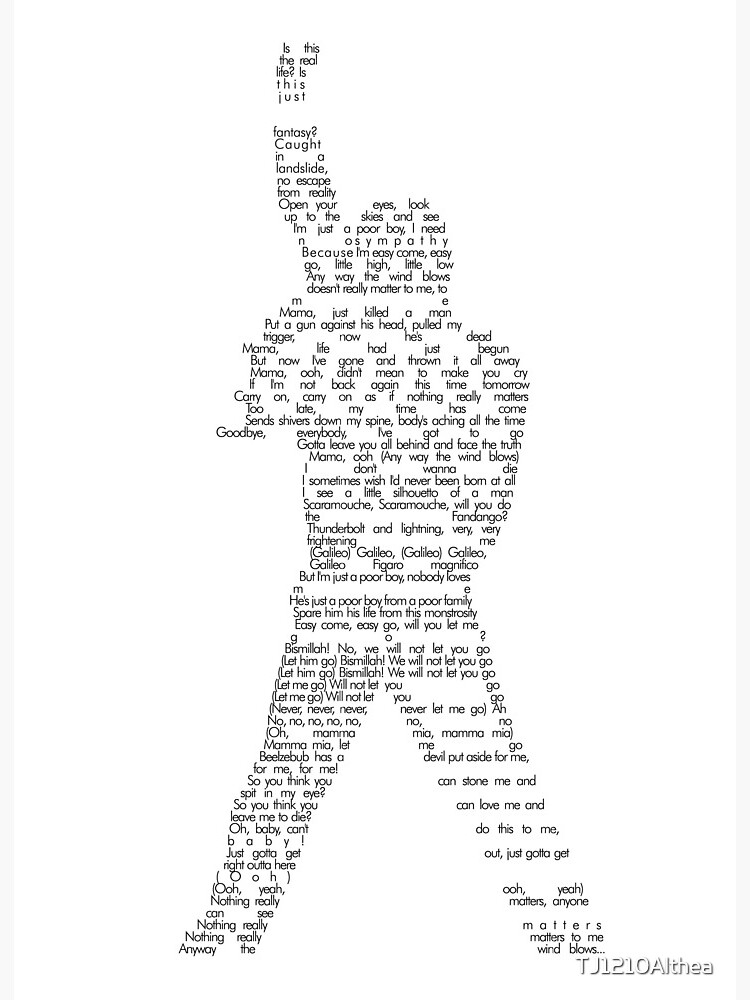 Bohemian Rhapsody Song Queen Print Framed - Queen Lyrics – The