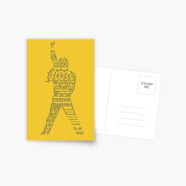 Bohemian Rhapsody Lyrics auf Freddie Mercury Form Postkarte