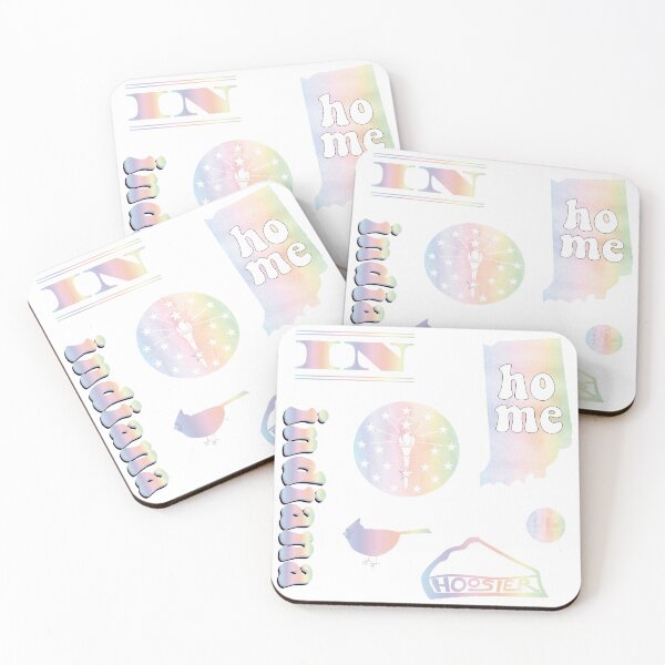 Artikelvorschau, Pastell Regenbogen Aquarell Indiana US State Pack entworfen und verkauft von The-Goods.